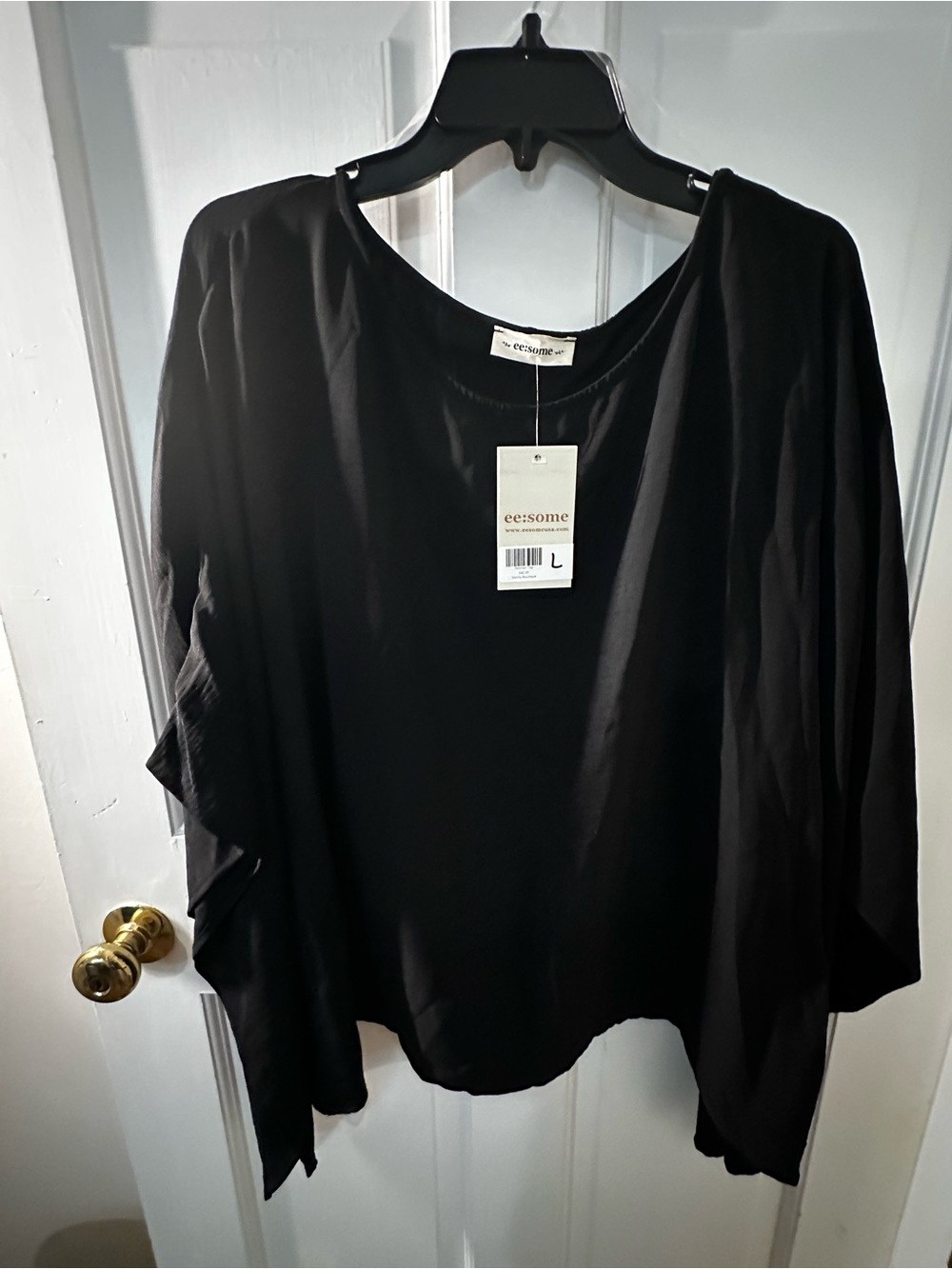 eesome Black Women's Draped Tunic Top